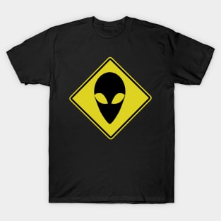 Alien Warning Sign T-Shirt